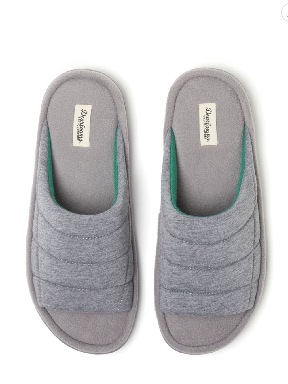 Dearfoams Cozy Comfort Men's Quilted Jersey Slide Slippers L(11-12)